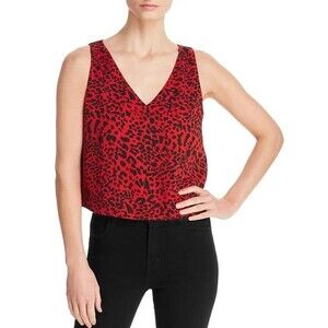 Aqua Red Leopard Print Blouse Size Medium